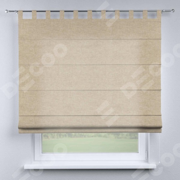 Римская штора на петлях «Кортин», ткань лён кашемир бежевый