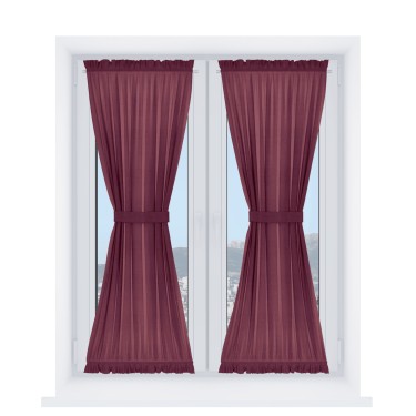 Штора песочные часы «Кортин» вельвет бордовый