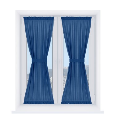 Штора песочные часы «Кортин» вельвет синий