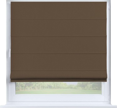 Римская штора «Кортин», блэкаут однотонный коричневый, на створку