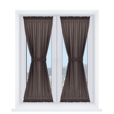 Штора песочные часы «Кортин» лён коричневый