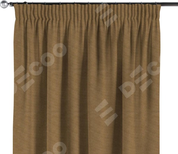 Комплект штор на тесьме «Карандаш», лён димаут коричневый