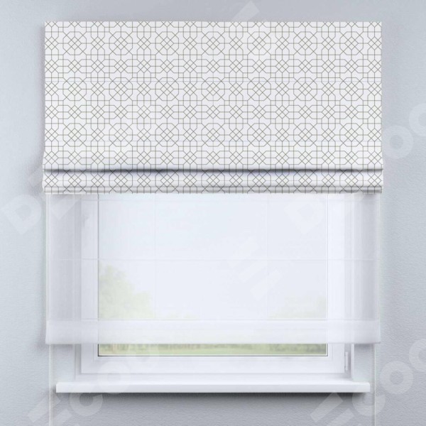 Римская штора «Кортин» день-ночь «Орнамент из тонких линий»