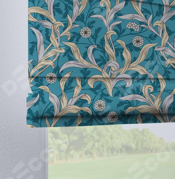 Римская штора «Кортин» на петлях «Винтажные листья»