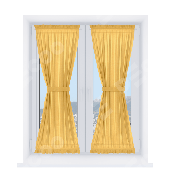 Штора песочные часы «Кортин» лён желтый