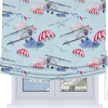 Римская штора Soft с мягкими складками, «Самолёт»